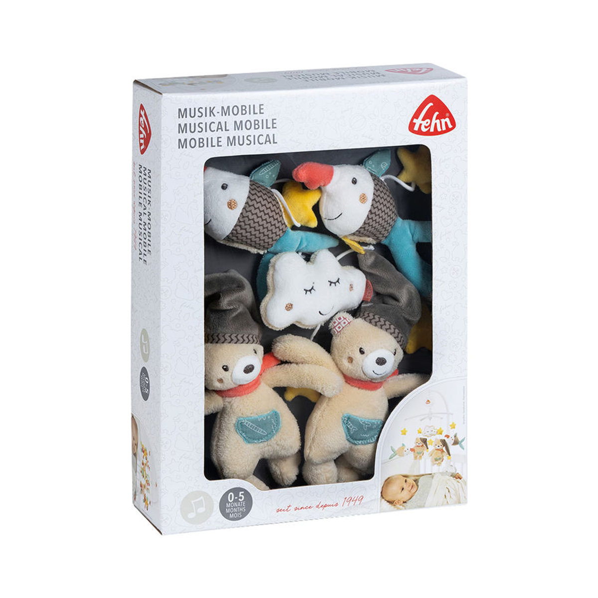 Fehn Musik-Mobile Bär Bruno mit Spieluhr und Textilfiguren, mehrfarbig, Höhe: 40 cm - Bild 2