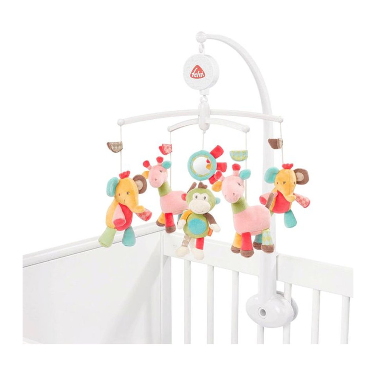 Fehn Musik-Mobile Safari Spieluhr mit bunten Stofftieren für dein Baby - Bild 1