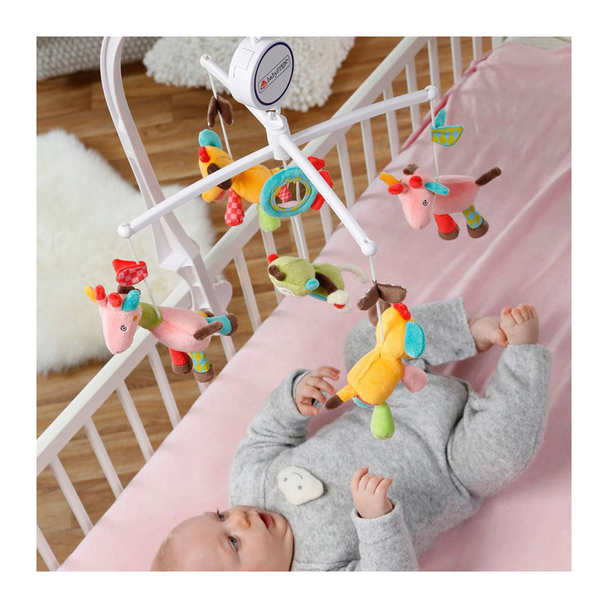 Fehn Musik-Mobile Safari Spieluhr mit bunten Stofftieren für dein Baby - Bild 4