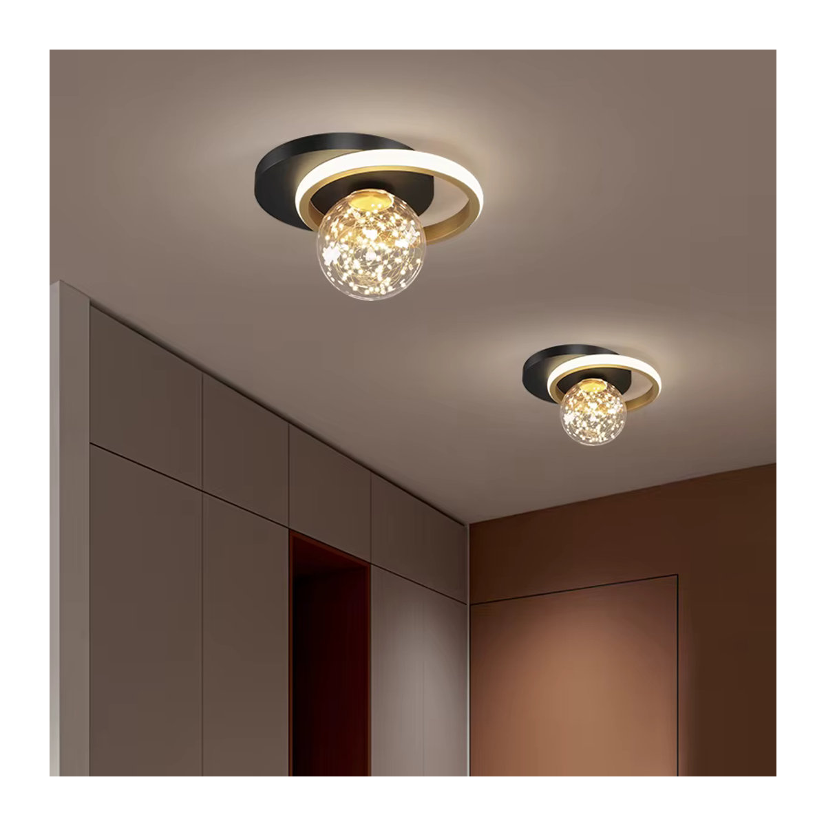 Feimefeiyou Deckenlampe im skandinavischen Design aus Glas für Wohnzimmer und Schlafzimmer in Schwarz/Weiß - Bild 3
