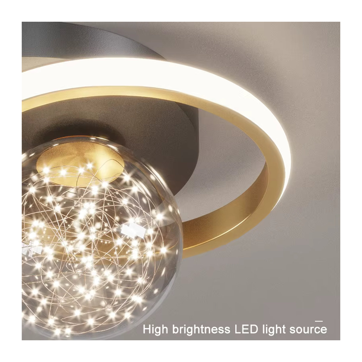 Feimefeiyou Deckenlampe im skandinavischen Design aus Glas für Wohnzimmer und Schlafzimmer in Schwarz/Weiß - Bild 4