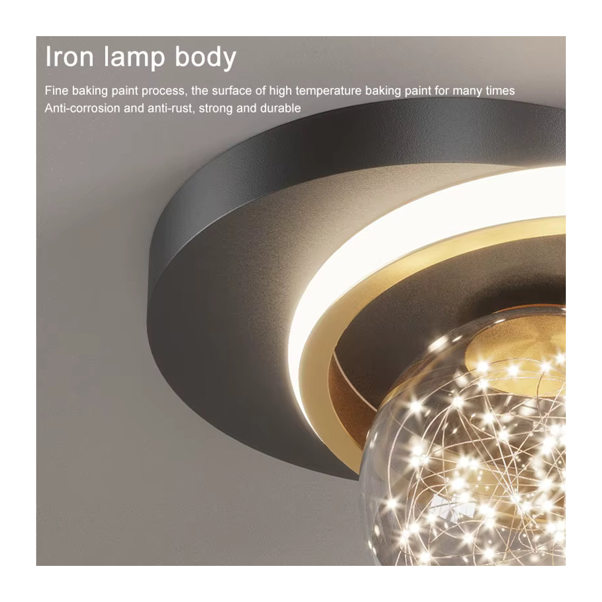 Feimefeiyou Deckenlampe im skandinavischen Design aus Glas für Wohnzimmer und Schlafzimmer in Schwarz/Weiß - Bild 5