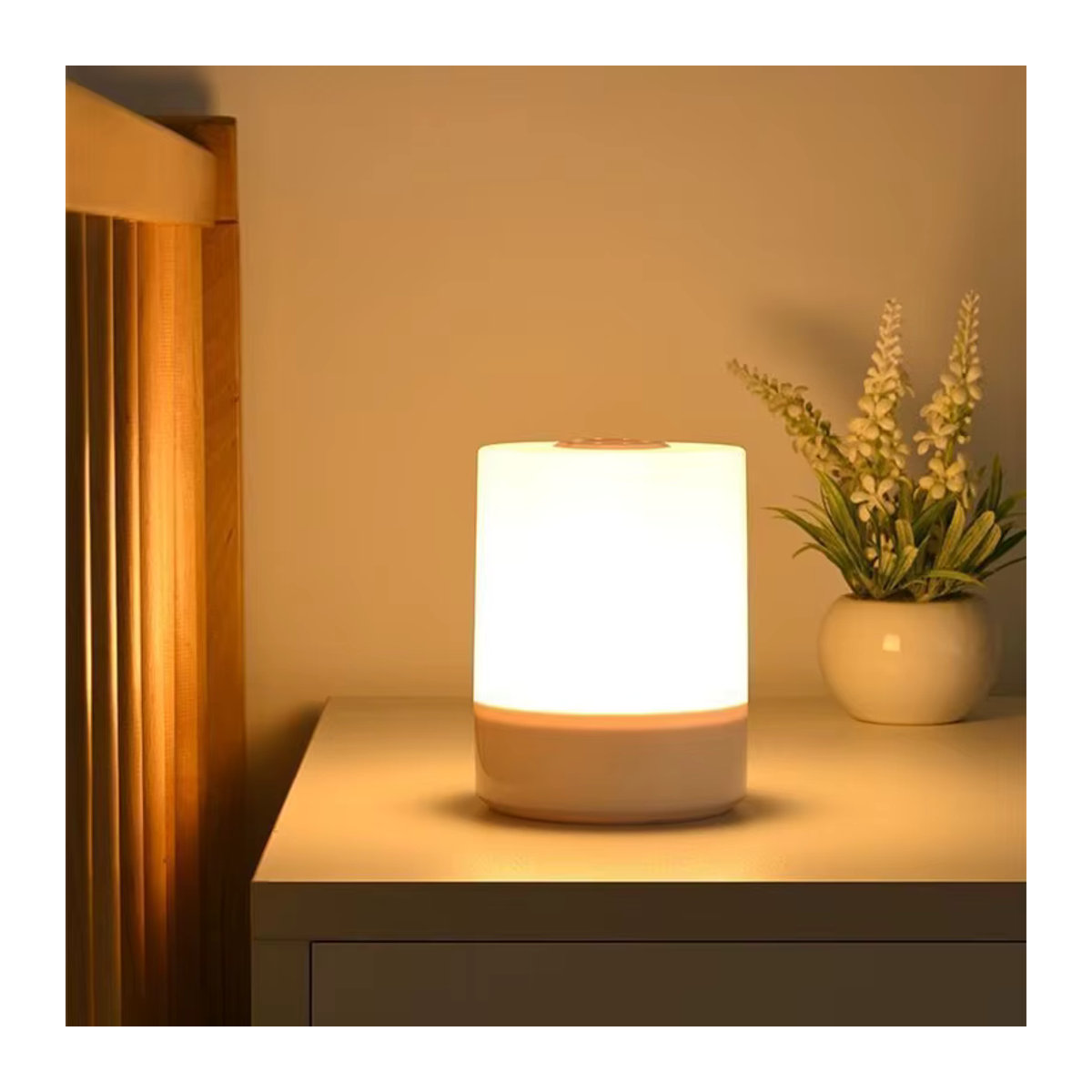 Feimefeiyou Dimmbare LED Tischlampe in Weiß mit Touch-Funktion für Schlafzimmer und Dekoration - Bild 4