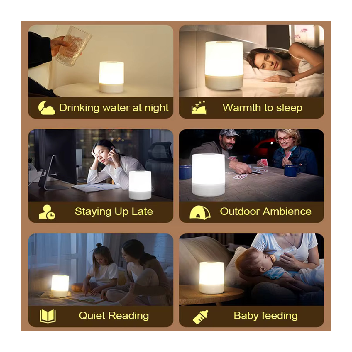 Feimefeiyou Dimmbare LED Tischlampe in Weiß mit Touch-Funktion für Schlafzimmer und Dekoration - Bild 5