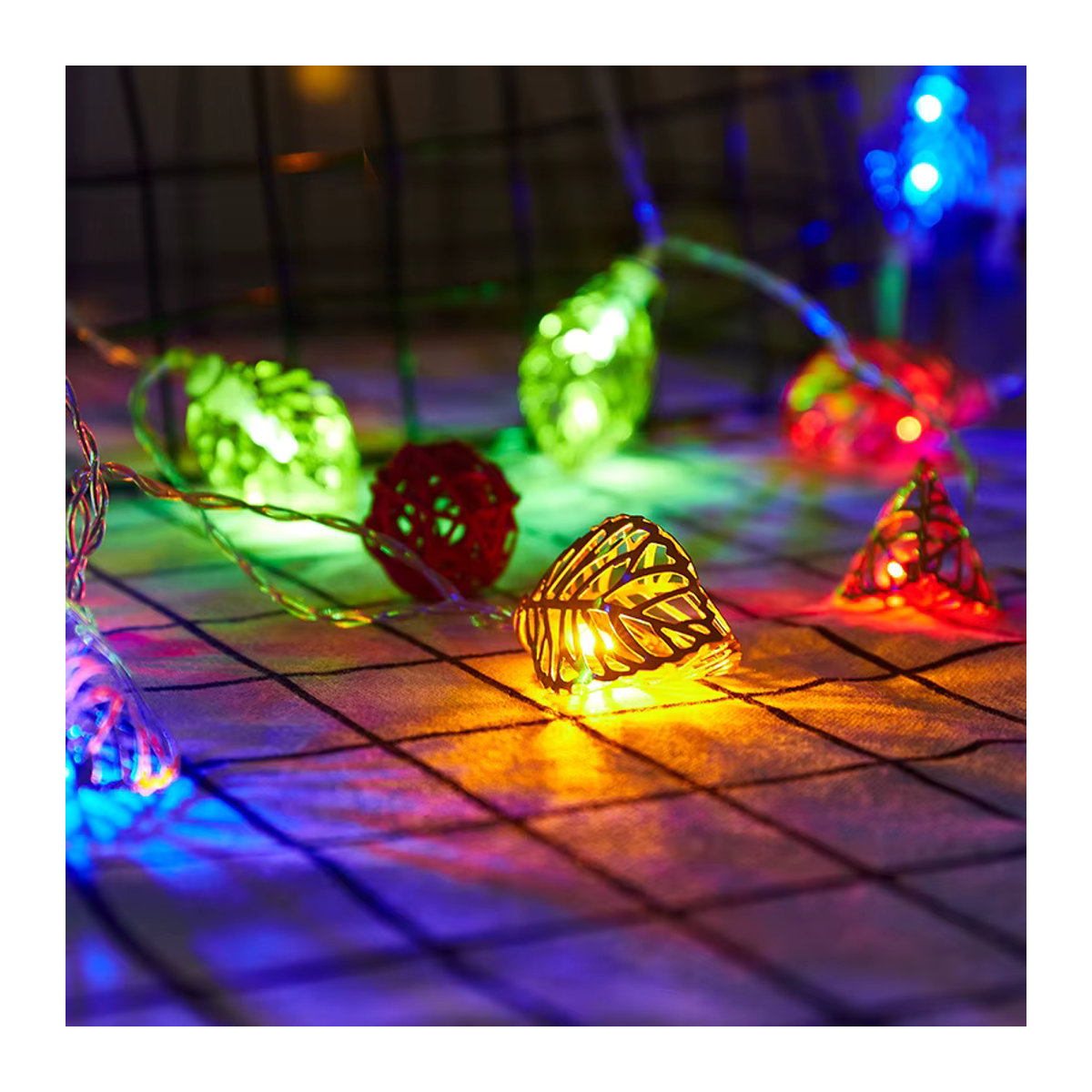 Feimefeiyou LED Blätter Lichterkette mit 10 LEDs in Weiß für Dekorationen im Innenbereich - Bild 3