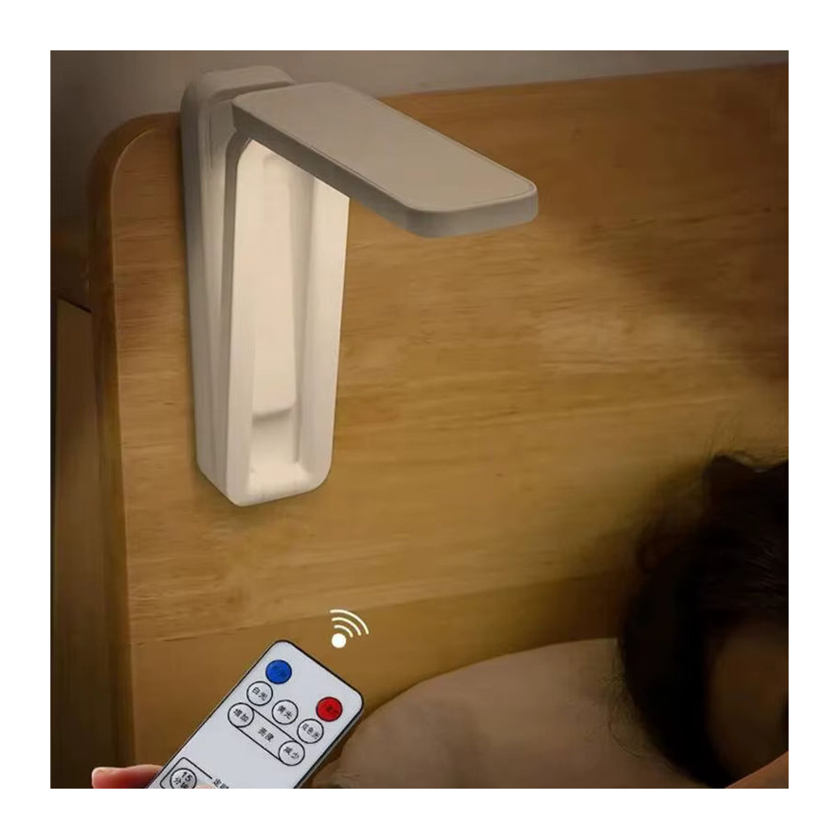 Feimefeiyou LED-Leseschreibtischlampe in Weiß, faltbar und dimmbar mit Touch-Bedienung, Fernbedienung und USB-Aufladung für Büro und Nachttisch - Bild 3