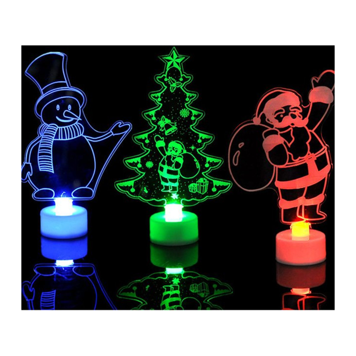 Feimefeiyou LED Mini Nachtlicht Schneemann Lampe mit bunten blinkenden Lichtern als Weihnachtsdeko und Party-Ornament - Bild 1