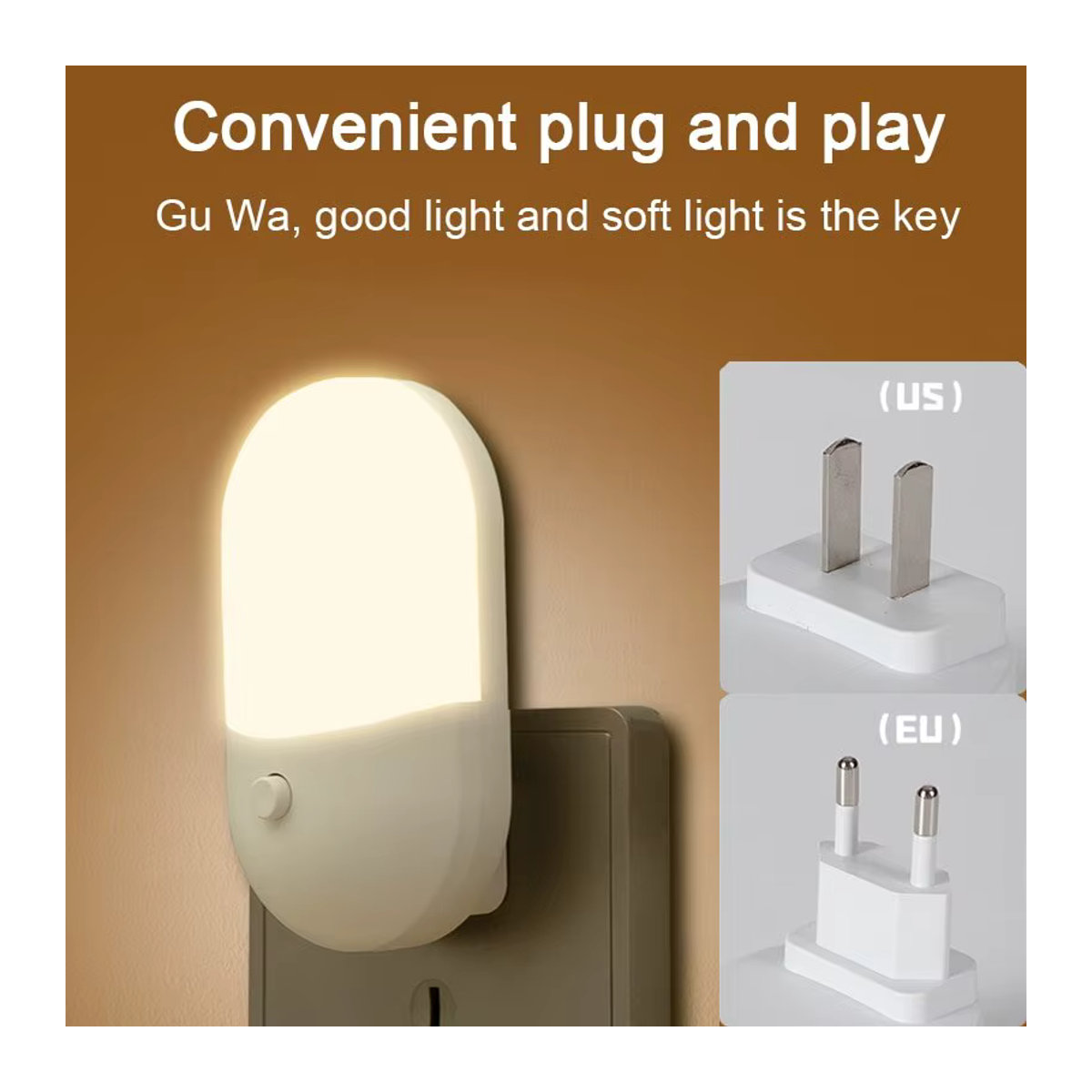 Feimefeiyou LED Nachtlicht in Weiß – Minimalistische Nachttischlampe für Schlafzimmer und Flur - Bild 2