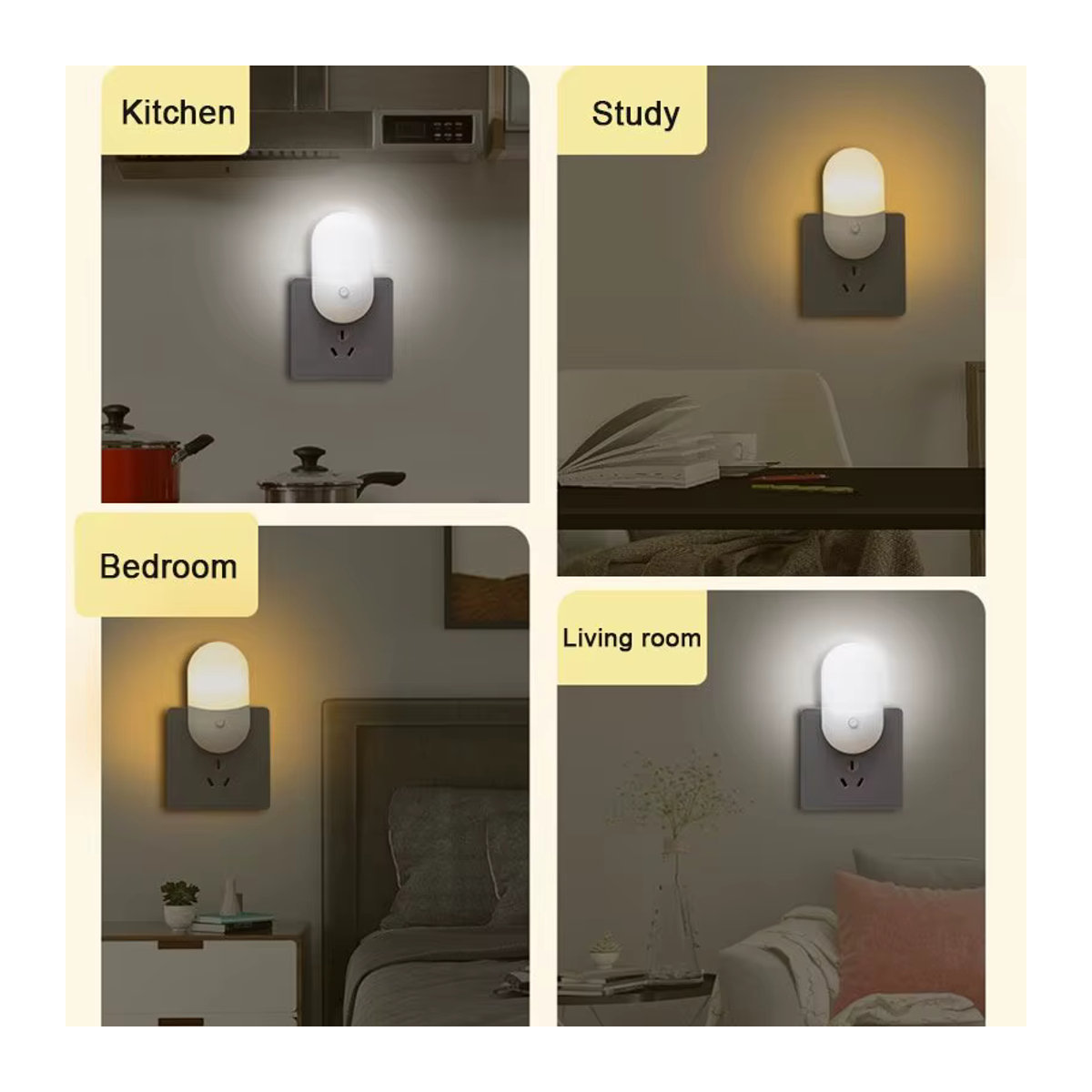 Feimefeiyou LED Nachtlicht in Weiß – Minimalistische Nachttischlampe für Schlafzimmer und Flur - Bild 4