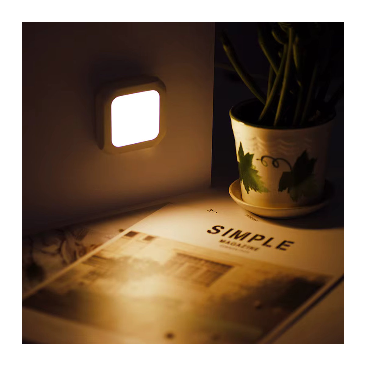 Feimefeiyou LED Nachtlicht mit Lichtsensor und Dimmfunktion in Weiß, minimalistisches Design für Schlafzimmer, Flur und Babyzimmer - Bild 2
