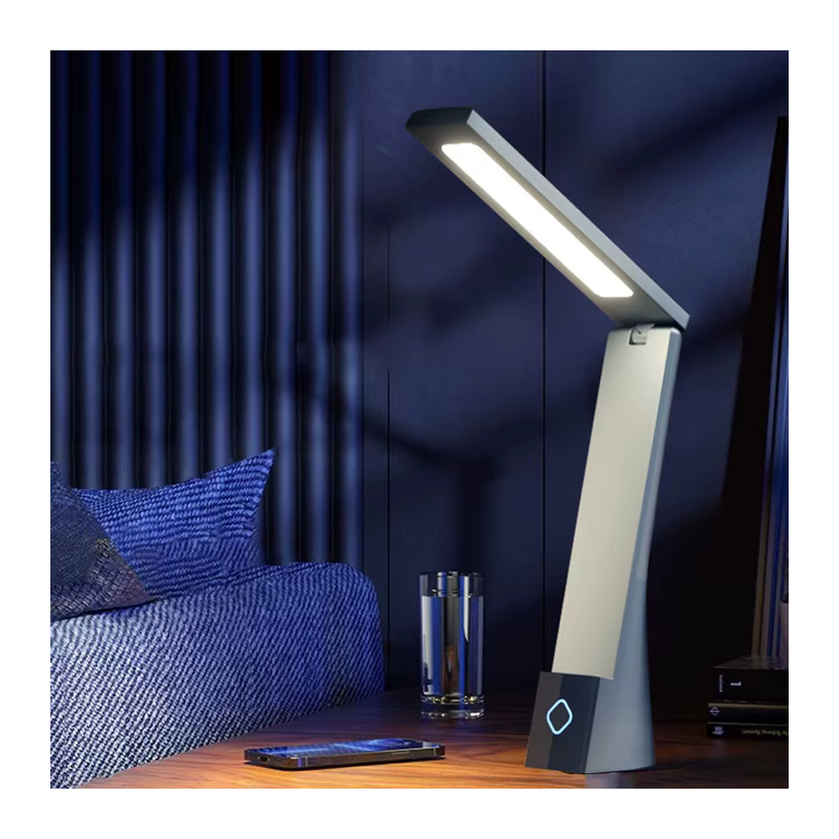 Feimefeiyou LED Schreibtischlampe faltbar mit Ladefunktion in Schwarz/Weiß für Augenschutz und minimalistisches Design - Bild 3