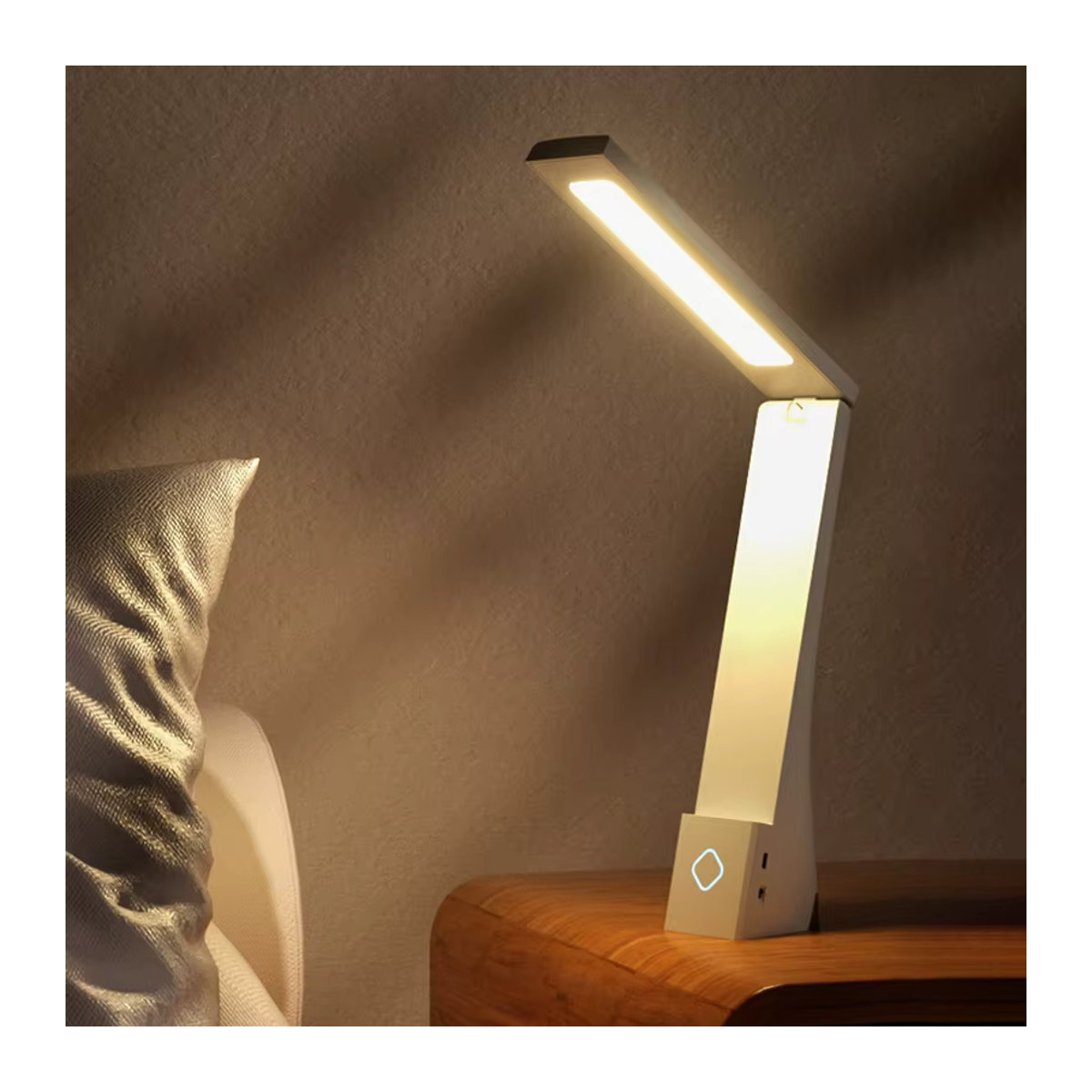 Feimefeiyou LED Schreibtischlampe faltbar mit Ladefunktion in Schwarz/Weiß für Augenschutz und minimalistisches Design - Bild 5
