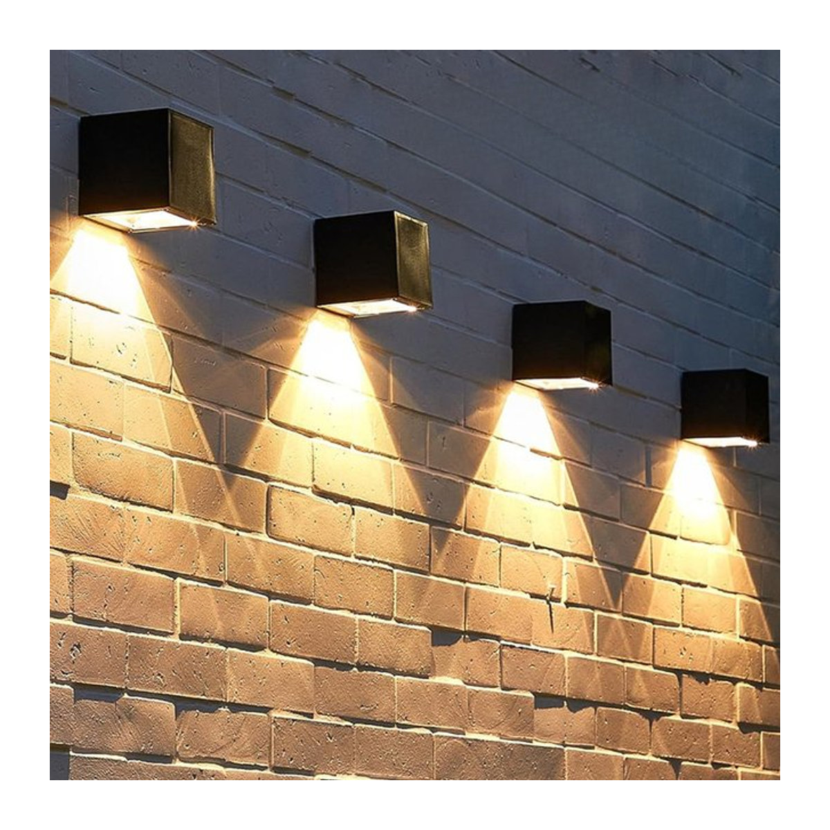 Feimefeiyou LED Solar Wandleuchte Schwarz IP65 Wasserdicht mit Sensor für Garten und Außenbereich - Bild 1