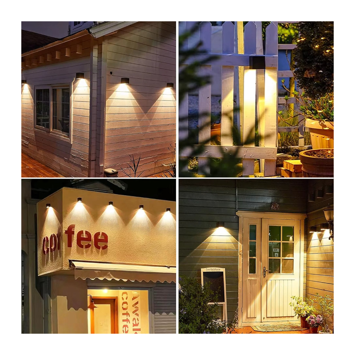 Feimefeiyou LED Solar Wandleuchte Schwarz IP65 Wasserdicht mit Sensor für Garten und Außenbereich - Bild 5