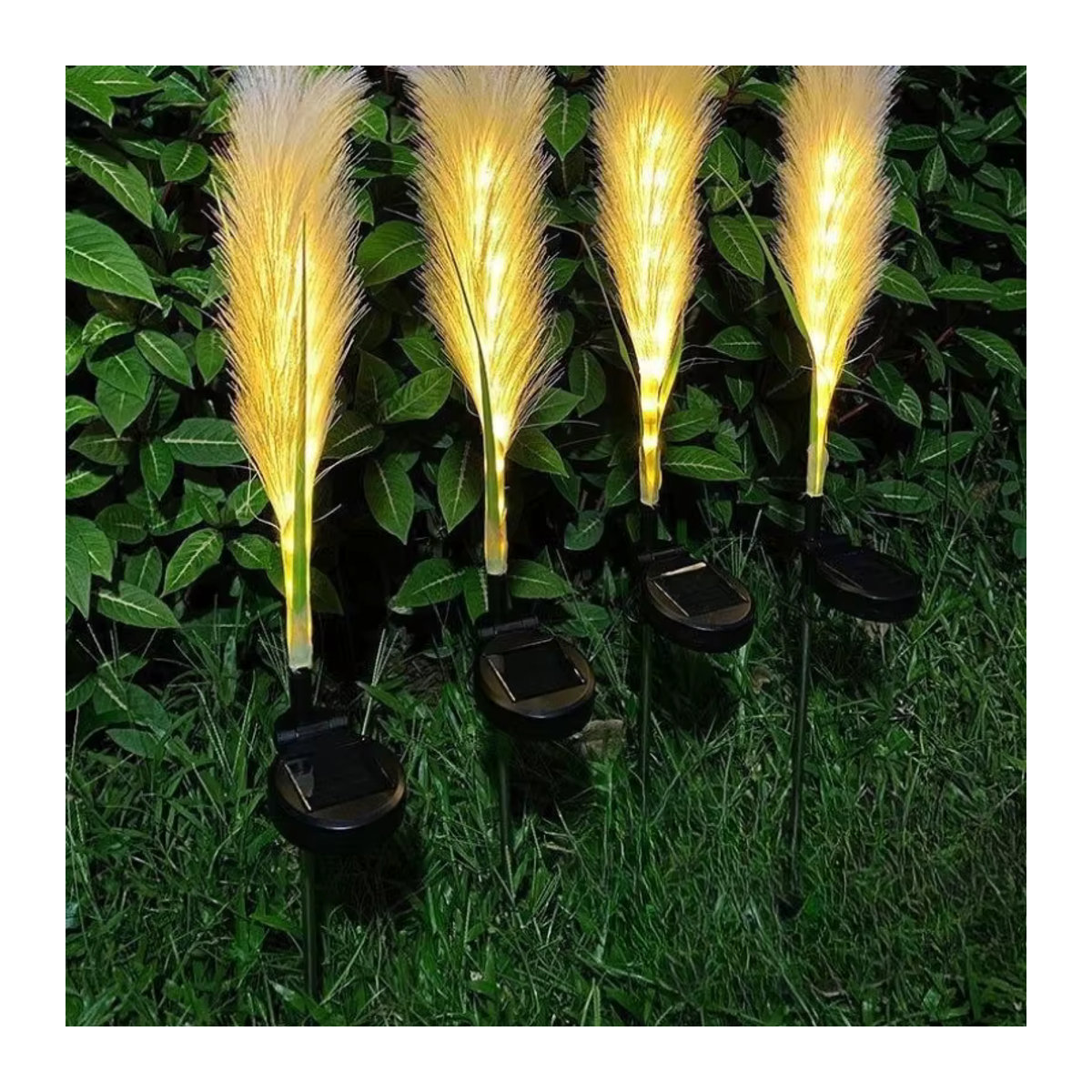 Feimefeiyou LED Solar Wegeleuchte Schwarz Wasserdicht für Garten und Hof - Bild 2