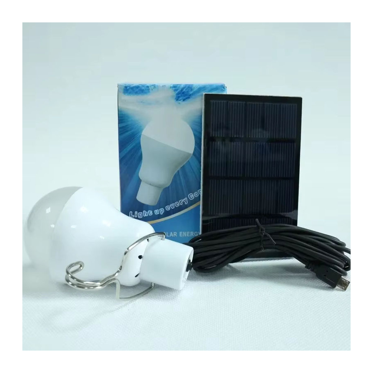 Feimefeiyou LED-Solarleuchte mit Haken in Weiß für Garten und Camping - Bild 5