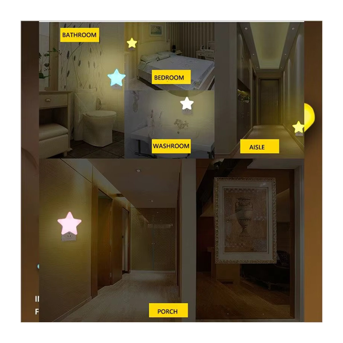 Feimefeiyou LED Sterne Nachttischlampe in Bunt zur Dekoration von Schlafzimmer und Kinderzimmer - Bild 5
