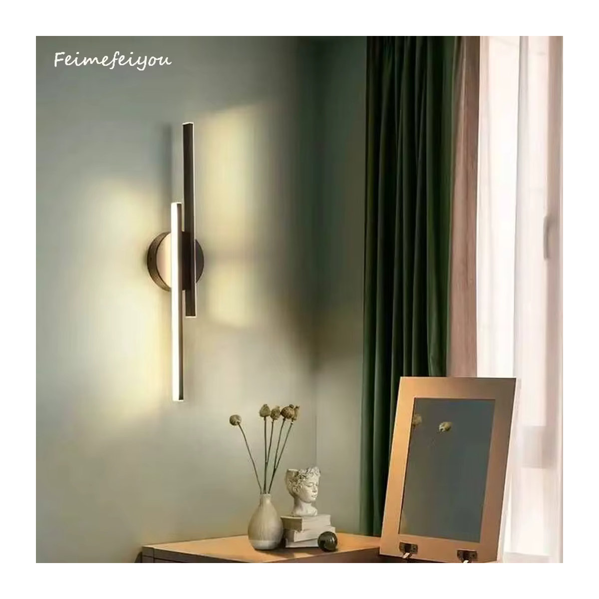 Feimefeiyou LED Wandleuchte im modernen skandinavischen Design aus Acryl in Schwarz - Bild 1