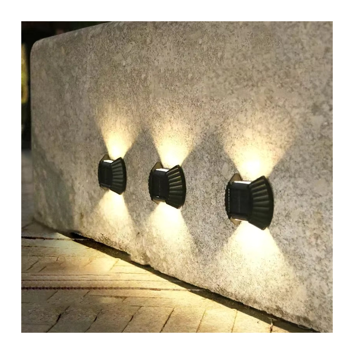 Feimefeiyou Moderne LED Solar Wandleuchte Schwarz Wasserdicht für Garten und Zaun - Bild 2