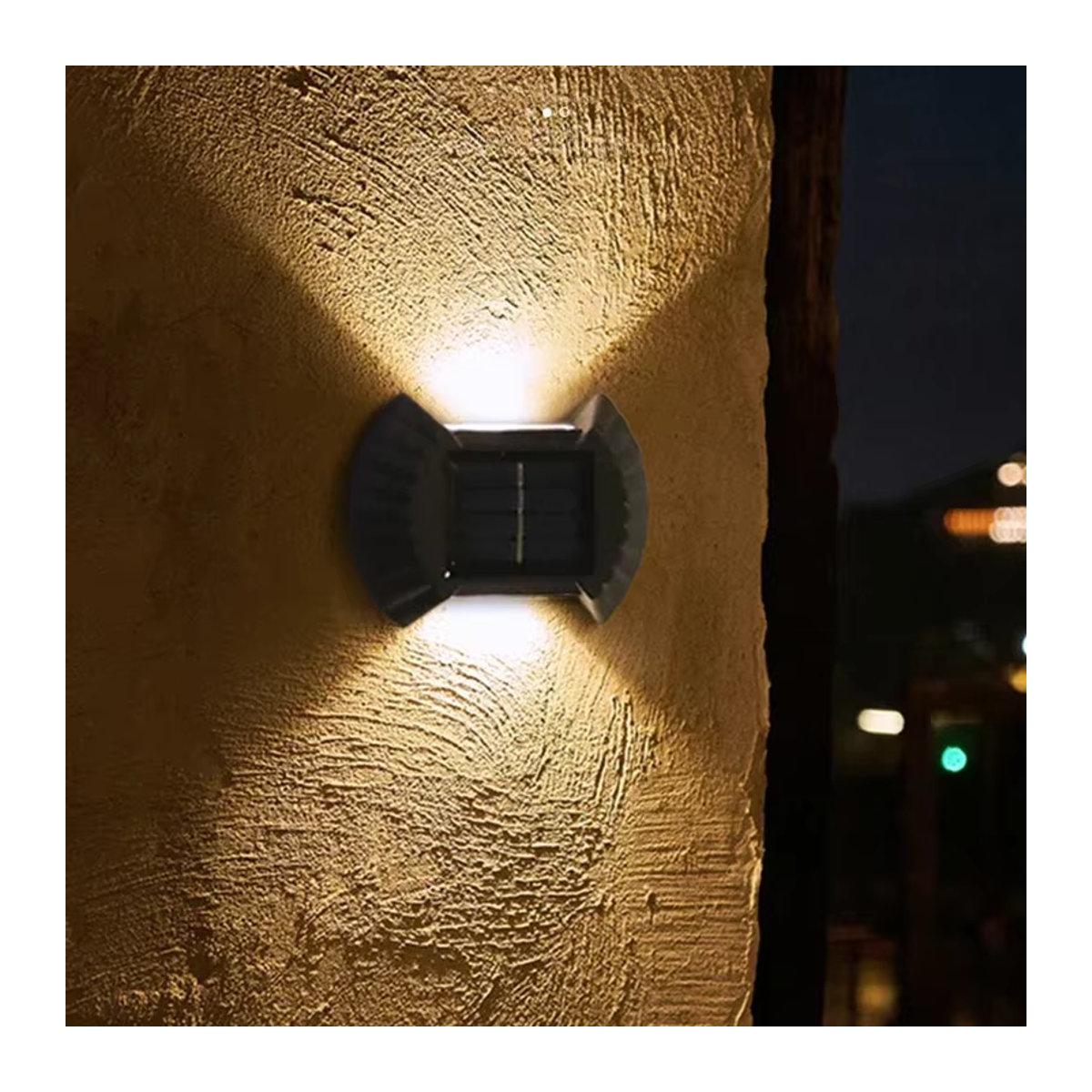 Feimefeiyou Moderne LED Solar Wandleuchte Schwarz Wasserdicht für Garten und Zaun - Bild 4