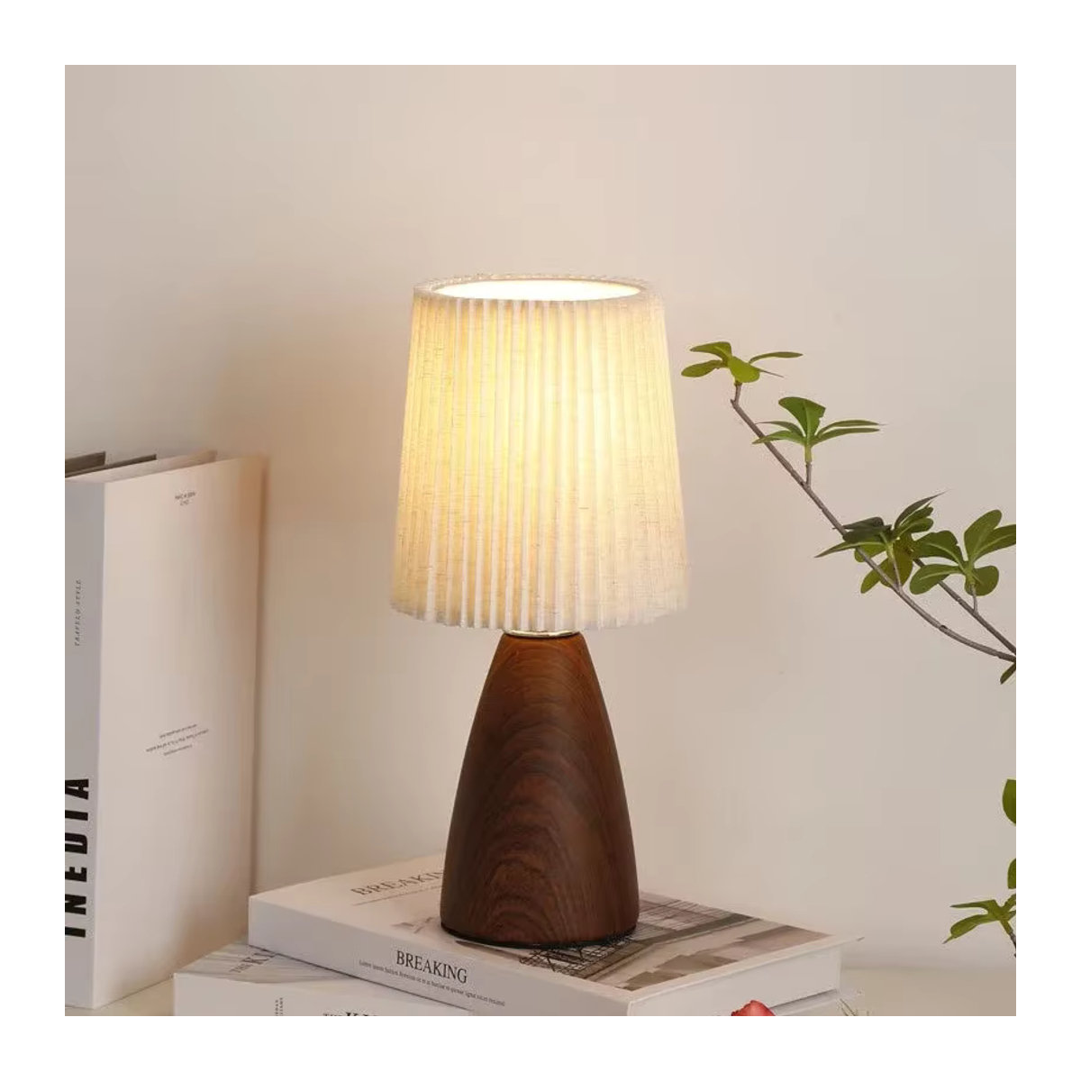 Feimefeiyou Skandinavische LED Tischlampe in Braun mit USB-Anschluss für Schlafzimmer und Arbeitszimmer - Bild 3