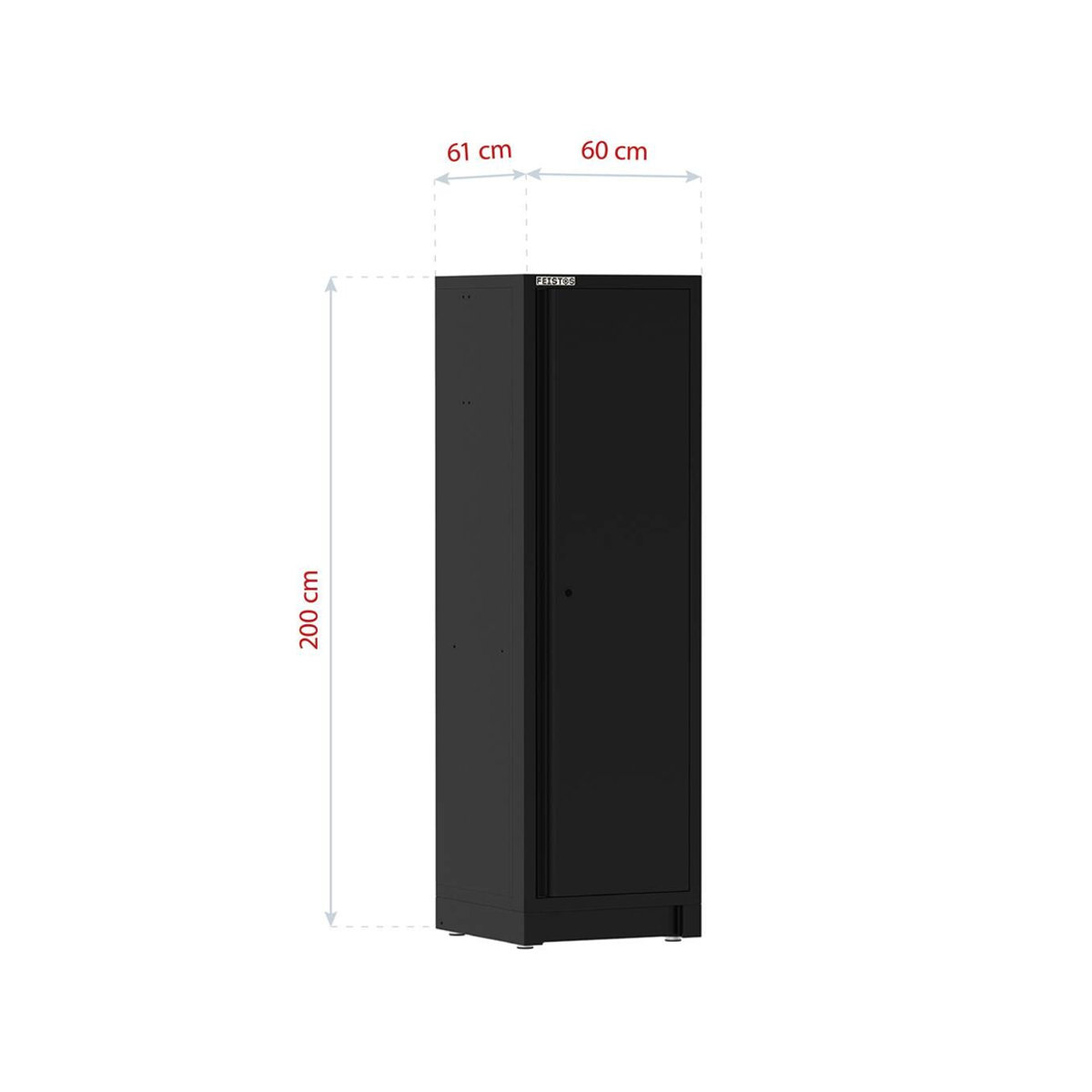Feistos Hochschrank EOS Blackline Solo Schwarz B/T/H: 60 x 61 x 200 cm - Bild 4