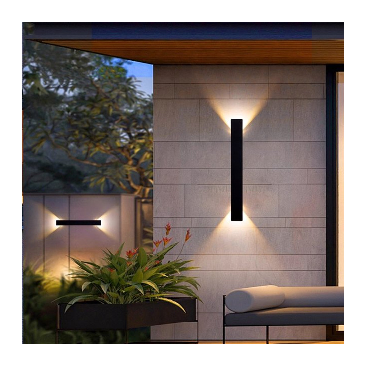 Feiyunlux Moderne LED-Wandleuchte aus Aluminium für Innen und Außen in Weiß, Schwarz, Gold oder Braun mit warmweißem Licht - Bild 1
