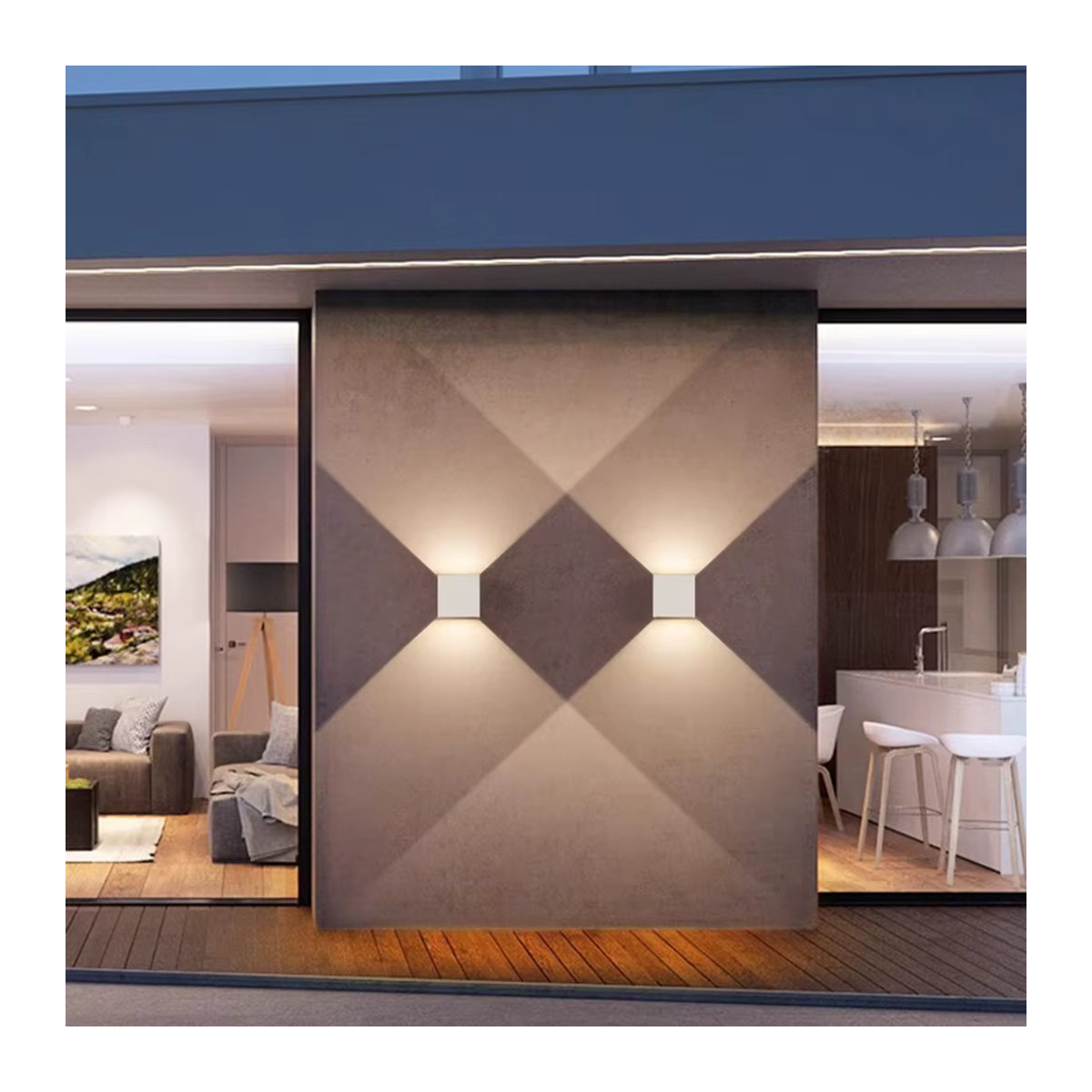 Feiyunlux Moderne LED-Wandleuchte IP65 Wasserdicht für Innen und Außen 12W in Weiß oder Schwarz - Bild 2