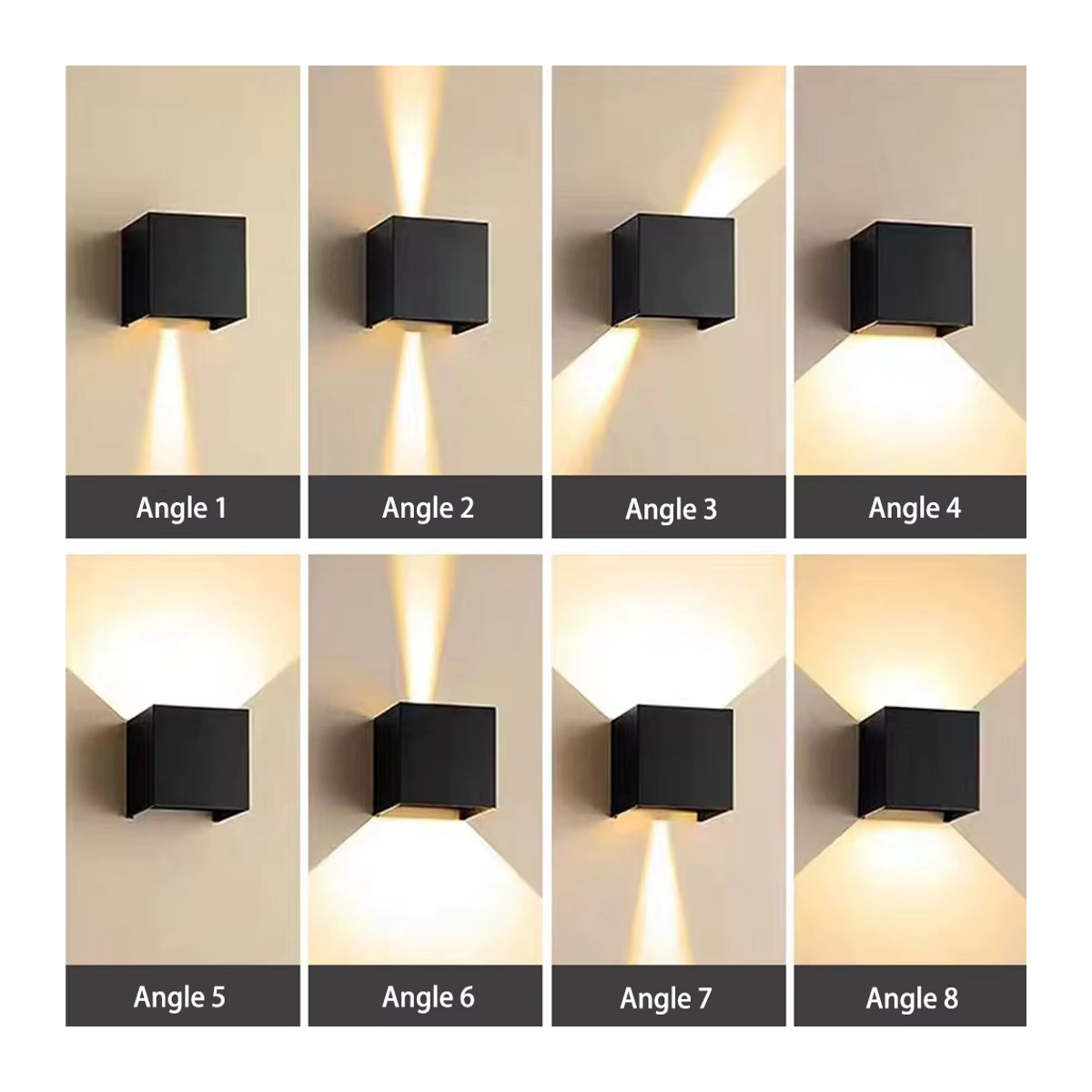 Feiyunlux Moderne LED-Wandleuchte IP65 Wasserdicht für Innen und Außen 12W in Weiß oder Schwarz - Bild 4