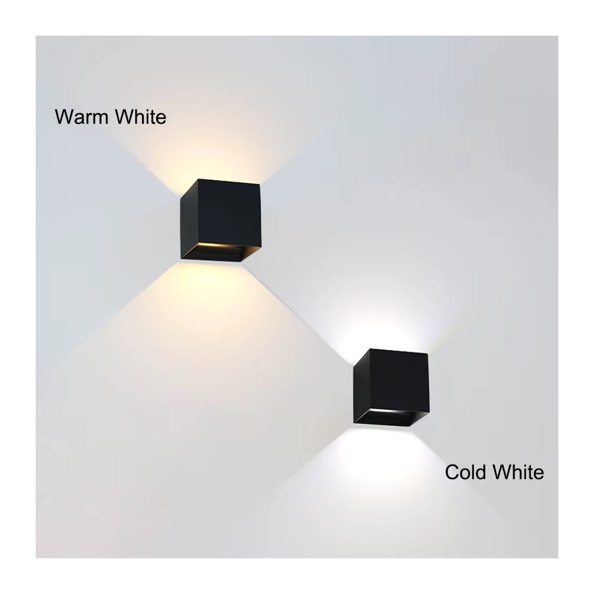 Feiyunlux Moderne LED-Wandleuchte IP65 Wasserdicht für Innen und Außen 12W in Weiß oder Schwarz - Bild 5