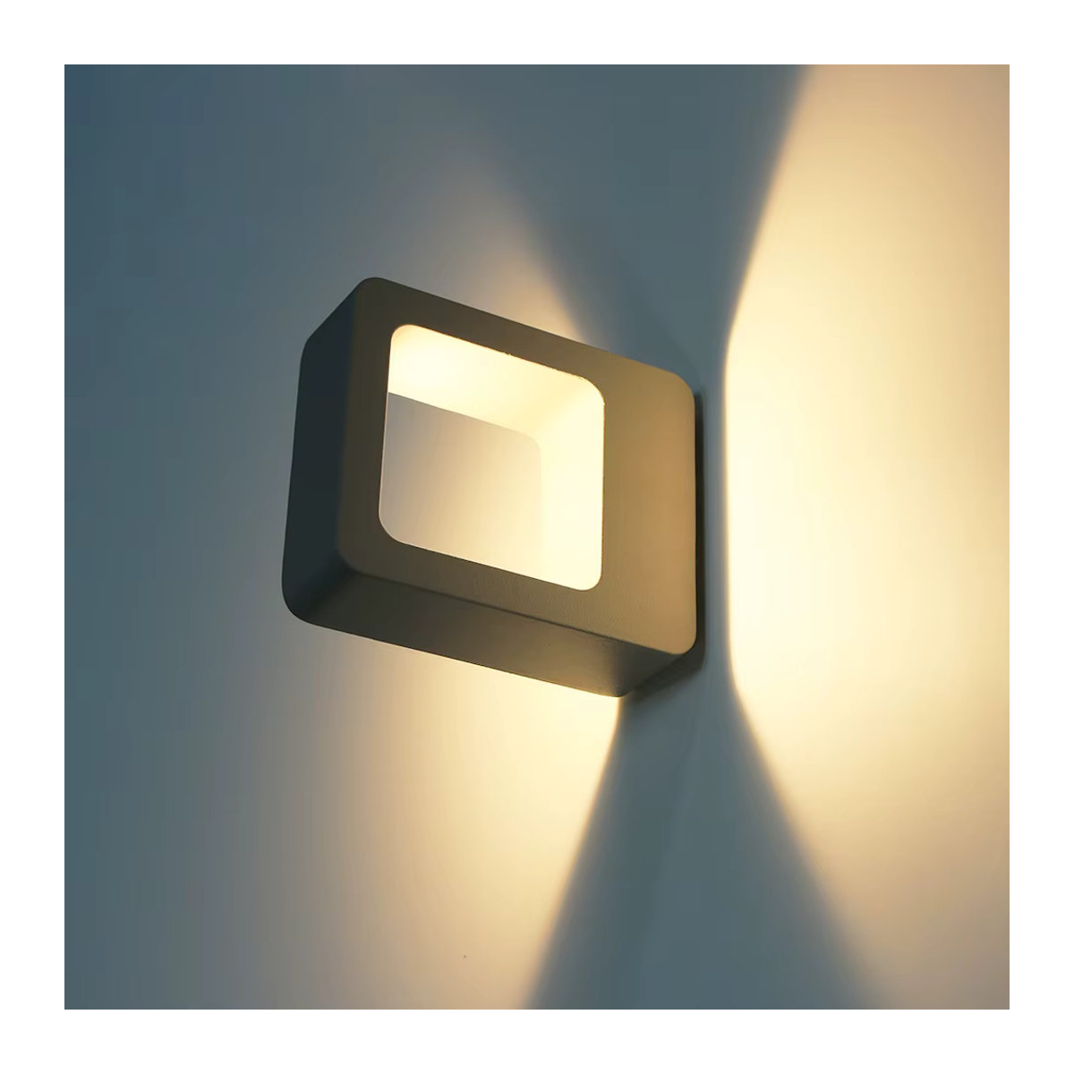 Feiyunlux Moderne Wandleuchte aus Aluminium mit Bewegungsmelder für Außen und Innen, Warmweiß, Schwarz/Grau - Bild 4