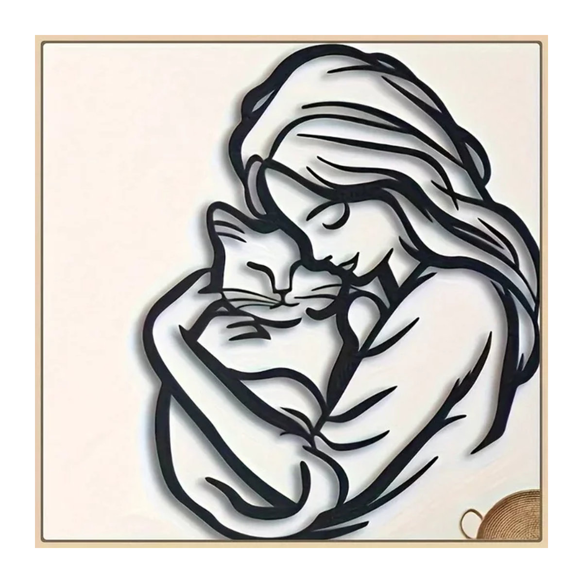Feline Embrace Wandskulptur aus Metall von CIFBUY in Schwarz - Bild 1