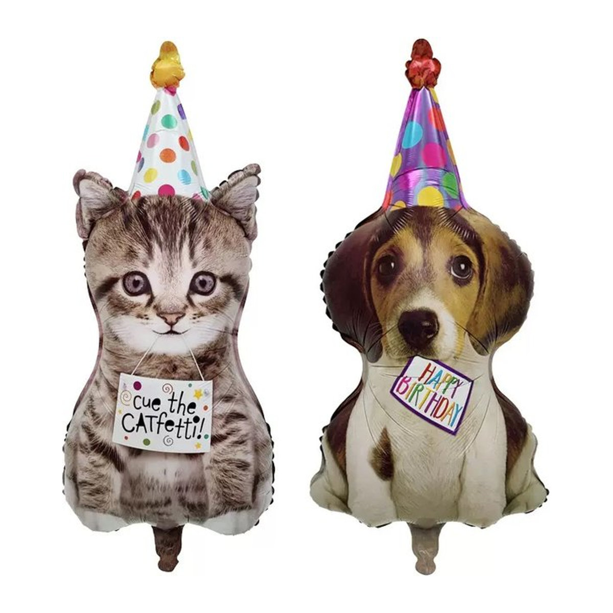 FEMAILY Geburtstagsparty Dekoration mit Haustiermotiv: Bunte Aluminiumfolienballons in Katzen- und Hundegestaltung für Kinder - Bild 1