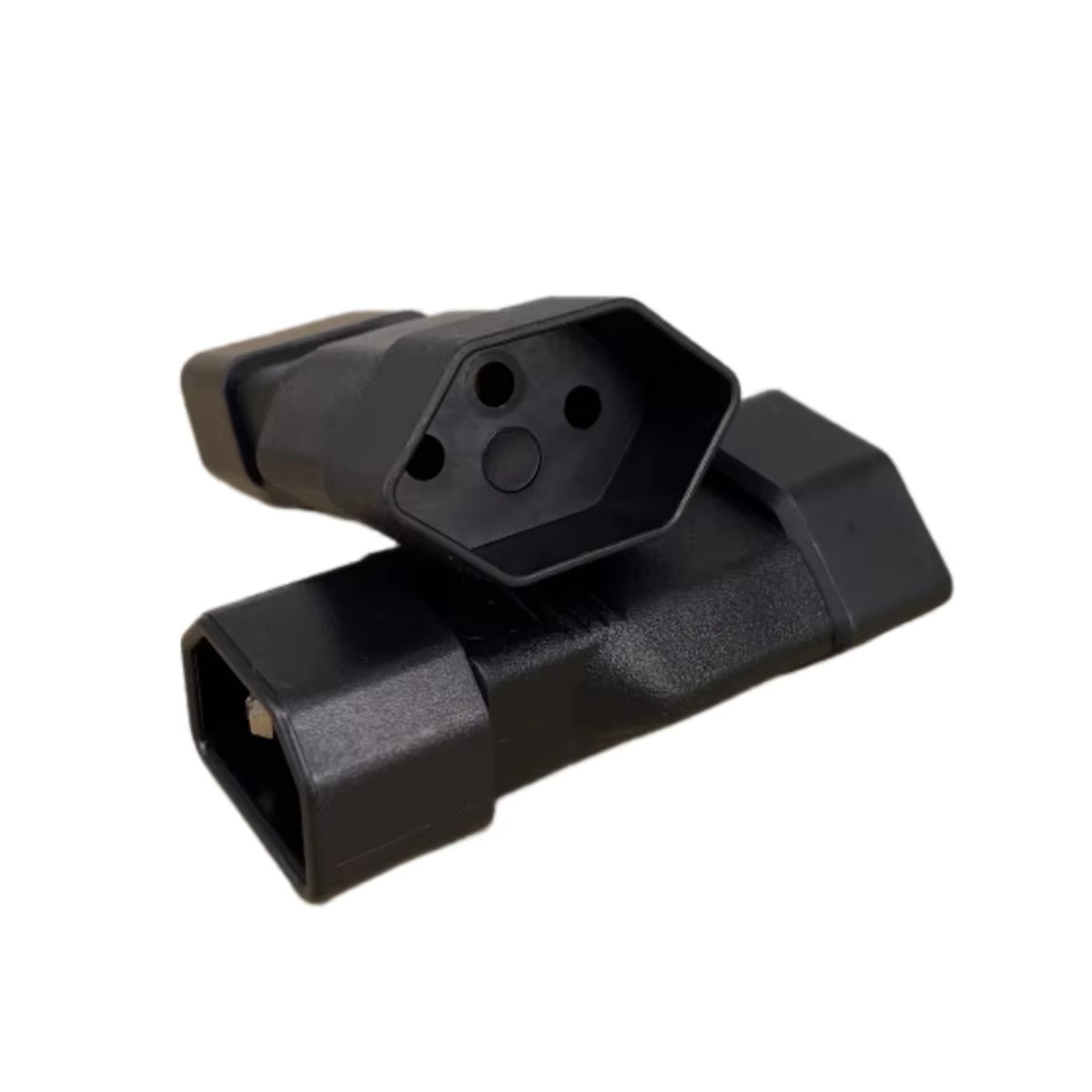 Fengyidz Adapter von Schweizer 3-poliger Steckdose auf IEC C14 Buchse, Schwarz, 10A - Bild 2