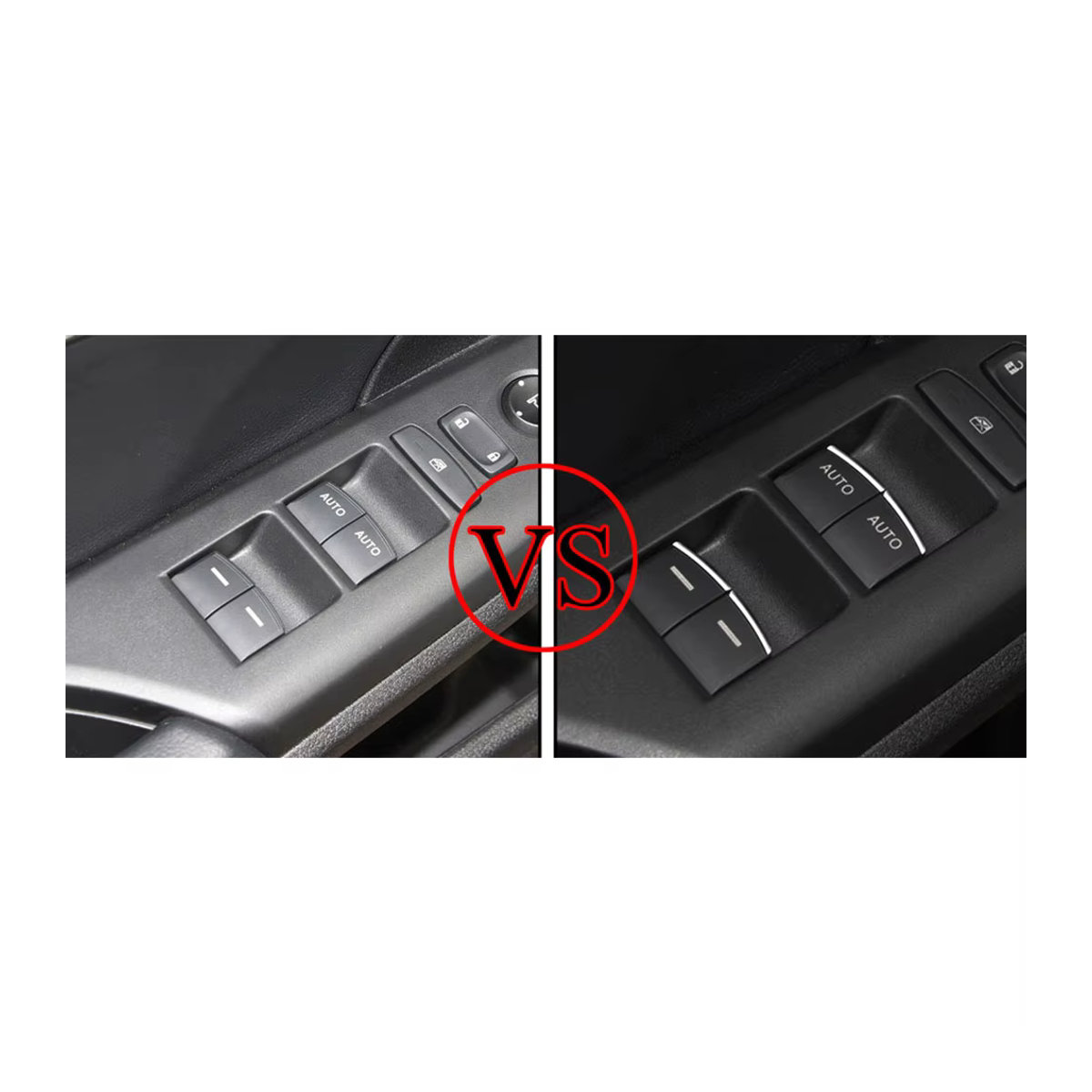 Fensterheber Taste Aufkleber in Silber Chrome Pailletten Design für Honda Civic 2016 - 2021 und CRV Prado 150 Fit HEV Innenraum Zubehör aus Kunststoff - Bild 3