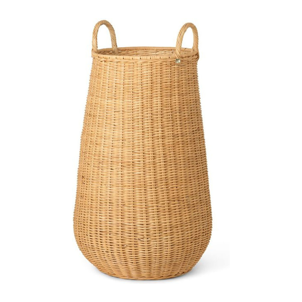 Ferm Living Braided Wäschekorb aus Rattan in Braun und Beige, rund und skandinavisch im Design - Bild 1