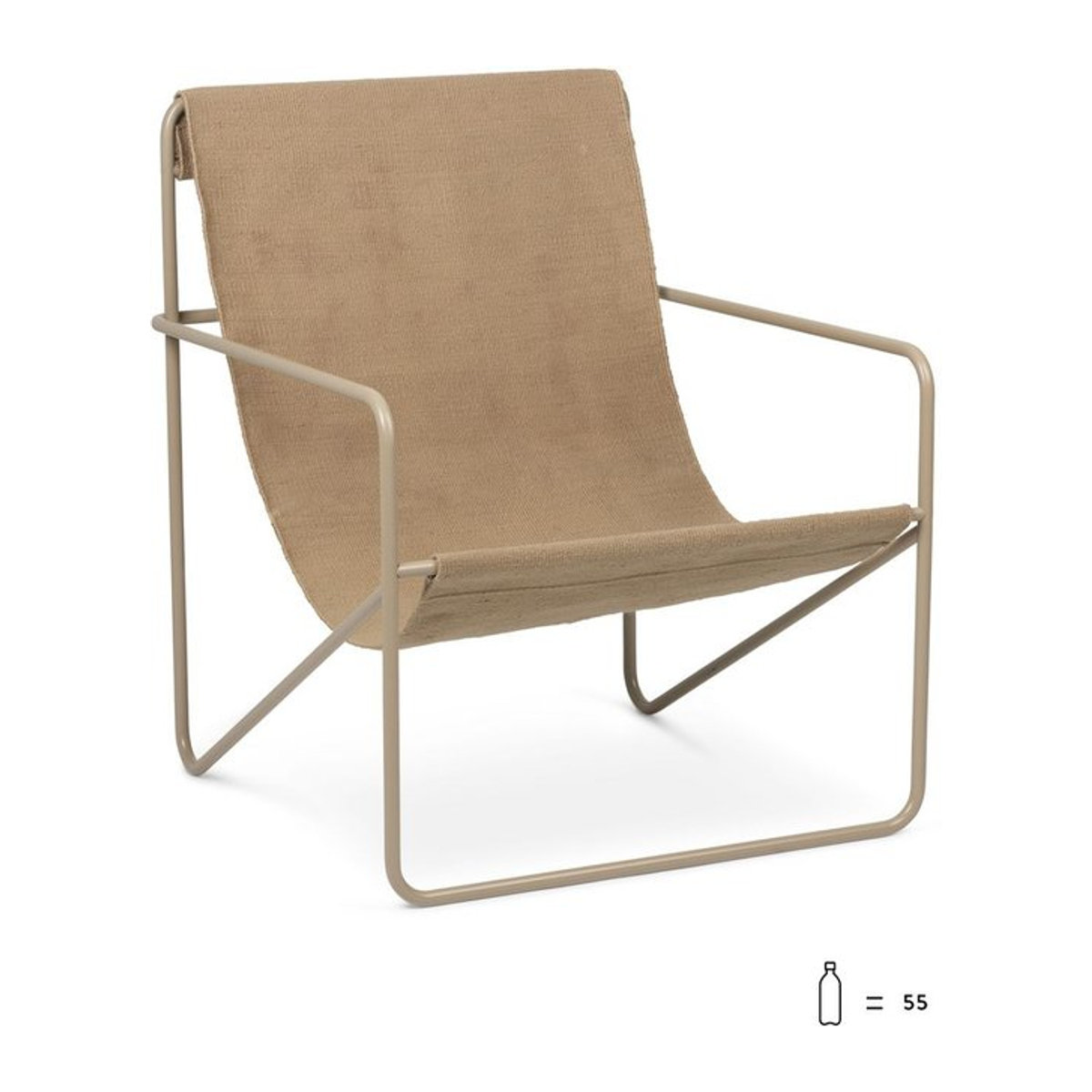 Ferm Living Desert Polsterstuhl aus Stahl und Stoff in Beige - Bild 1