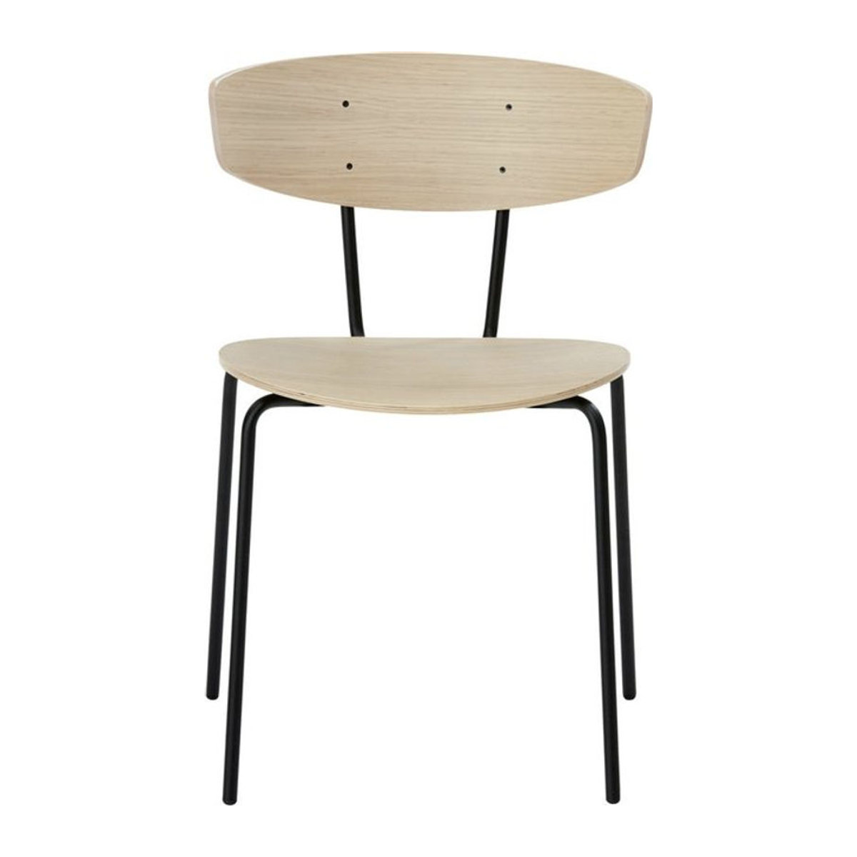 Ferm Living Herman Stapelstuhl aus Eiche und Metall in Schwarz und Natur - Bild 1
