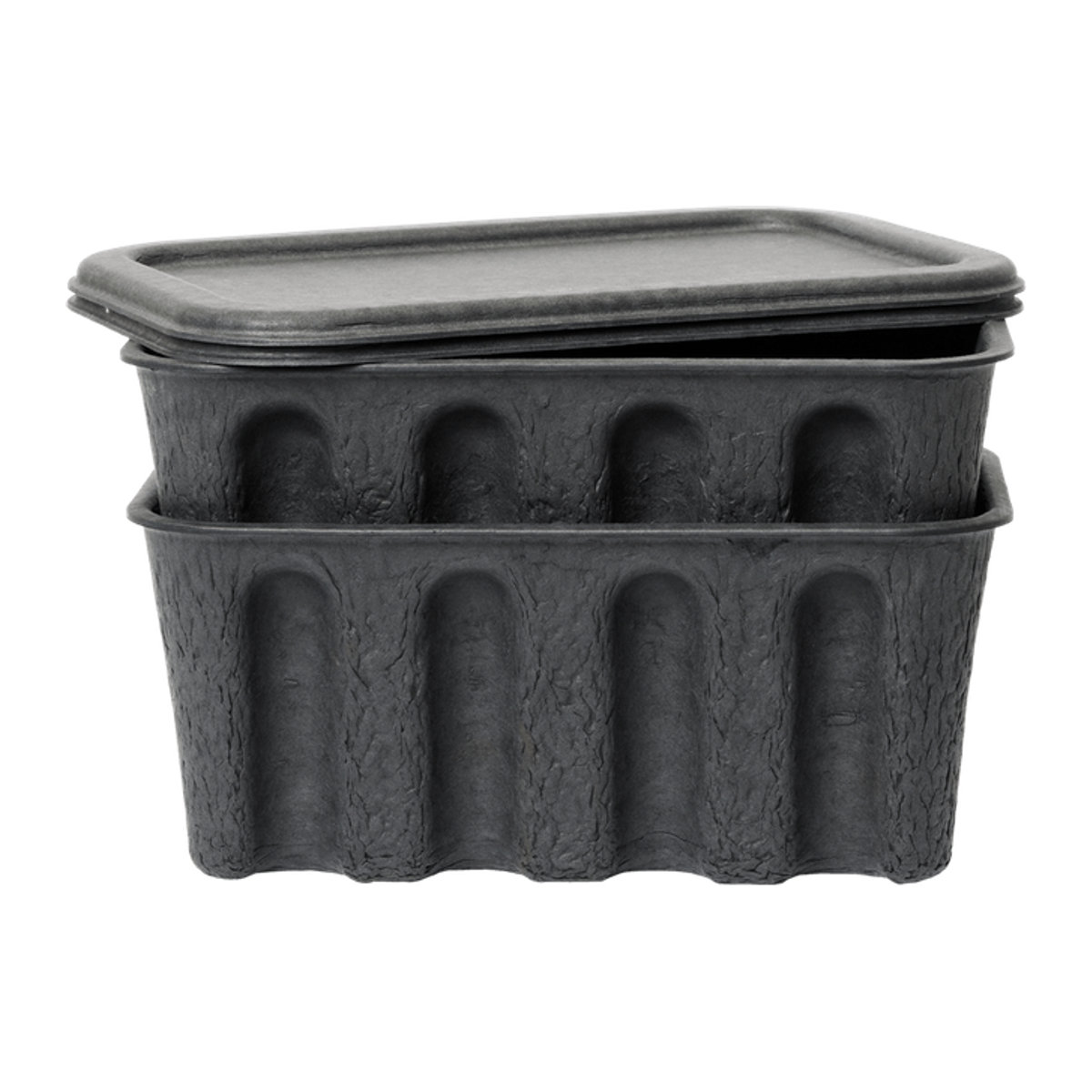 Ferm Living Paper Pulp Box 2er Set in Schwarz und Grau - Bild 1