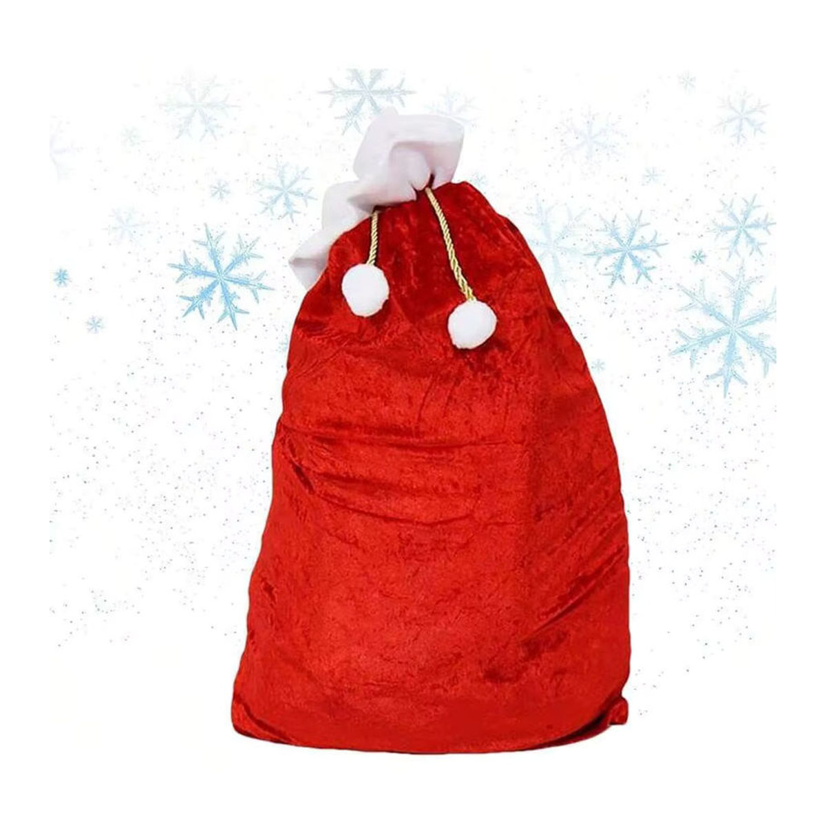 Festliche Weihnachtsmann-Geschenktüte aus rotem Samt mit weißem Bommel zur Weihnachtsdekoration - Bild 6