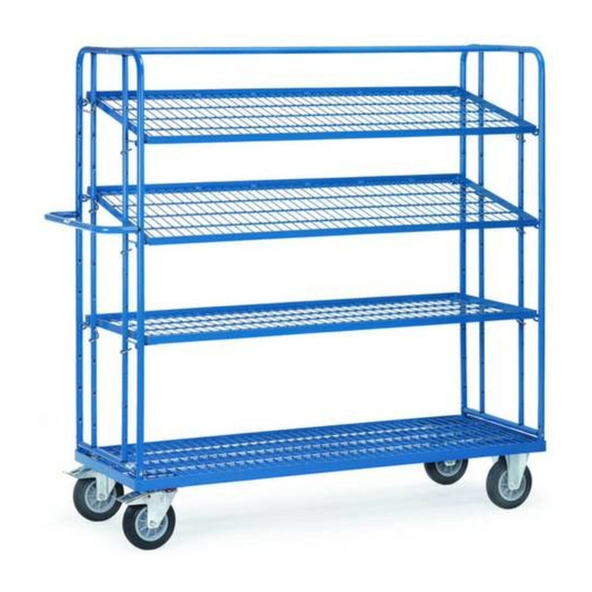 Fetra Etagenwagen aus Stahl in Blau mit 5 Böden, B/T/H: 1430 x 620 x 1800 mm - Bild 2