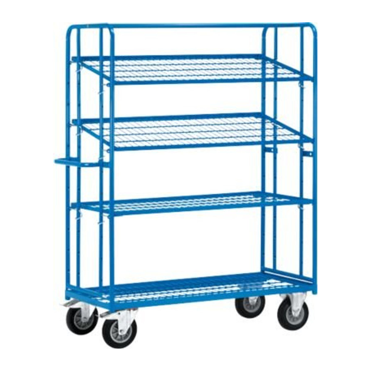 Fetra Etagenwagen aus Stahl in Blau mit 5 Böden, B/T/H: 1430 x 620 x 1800 mm - Bild 3