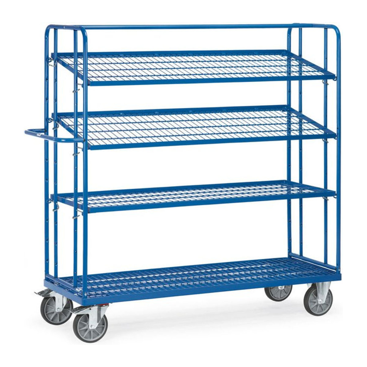 Fetra Etagenwagen aus Stahl in Blau mit 5 Böden, B/T/H: 1830 x 620 x 1800 mm - Bild 1