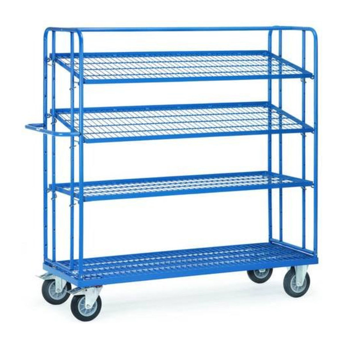 Fetra Etagenwagen aus Stahl in Blau mit 5 Böden, B/T/H: 1830 x 620 x 1800 mm - Bild 2
