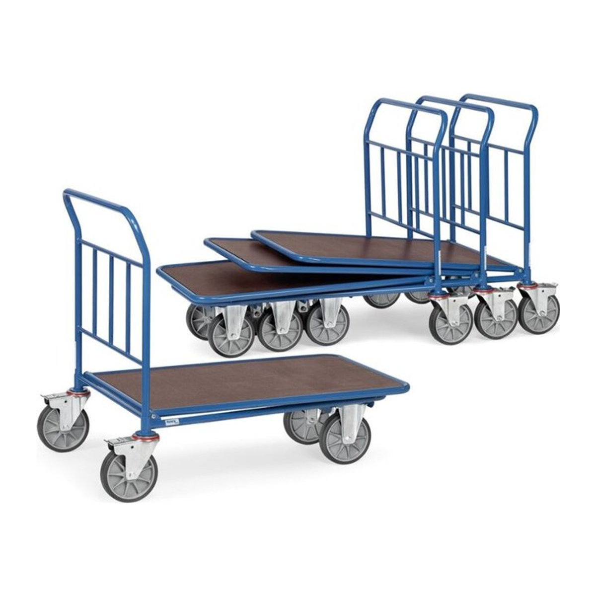 Fetra Raumsparwagen C+C-Wagen aus Stahl pulverbeschichtet in Blau mit einer Ladefläche von Breite: 100 cm, Tiefe: 60 cm und einer Traglast von 500 kg - Bild 1