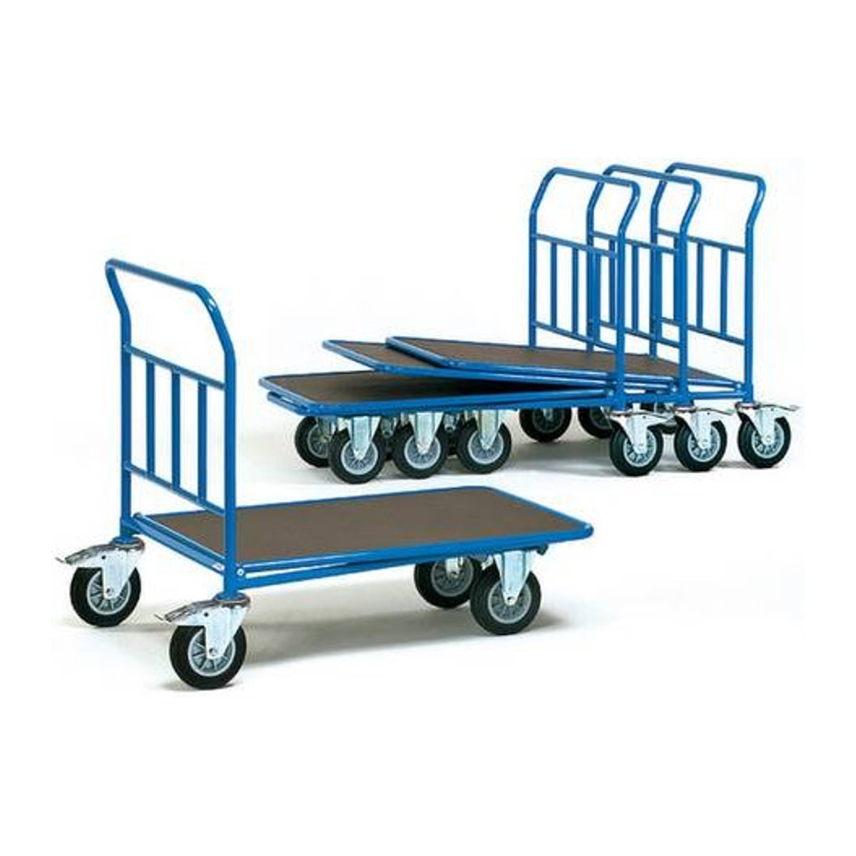 Fetra Raumsparwagen C+C-Wagen aus Stahl pulverbeschichtet in Blau mit einer Ladefläche von Breite: 100 cm, Tiefe: 60 cm und einer Traglast von 500 kg - Bild 2
