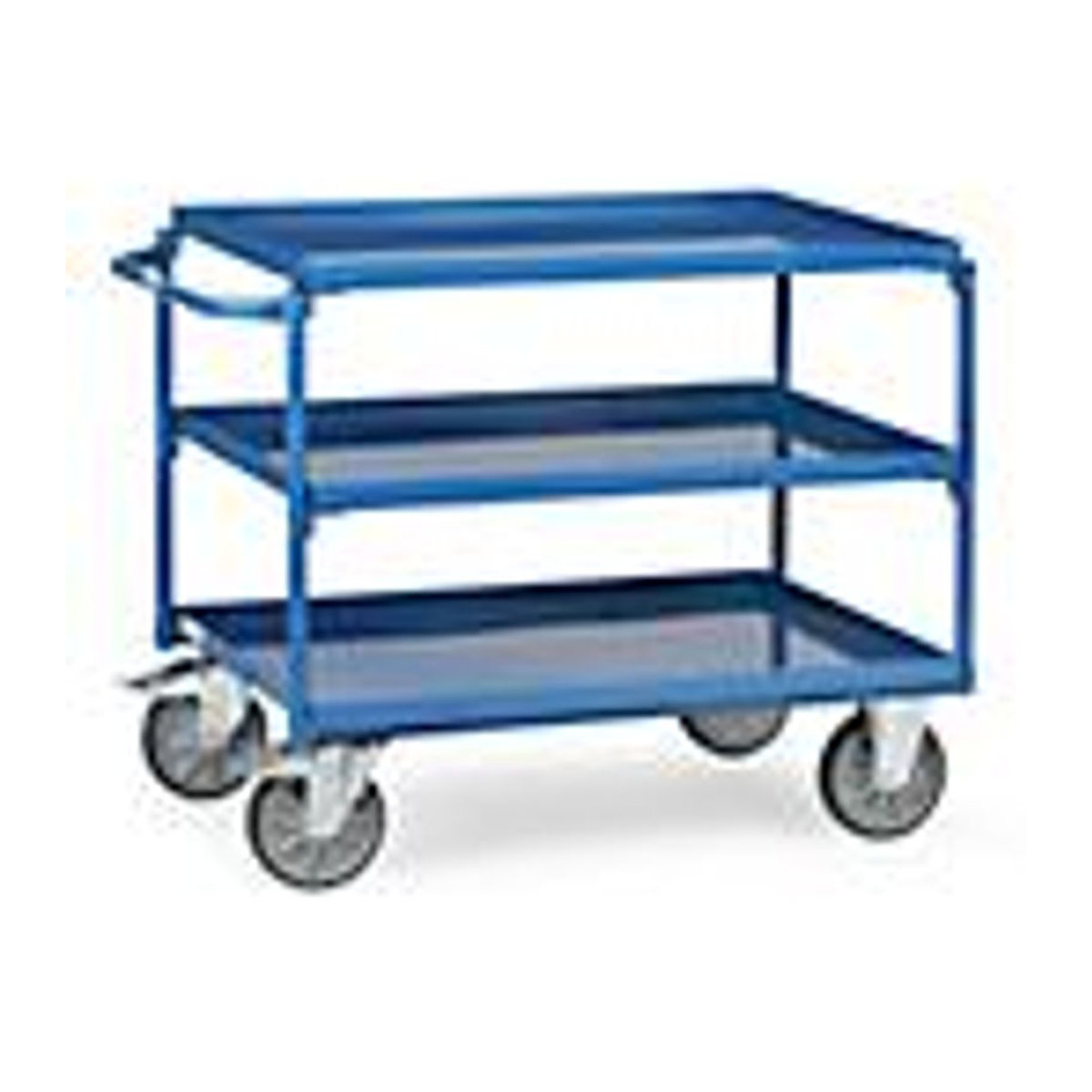 Fetra Tischwagen 4830 aus Stahl in Blau mit 3 Etagen und Wannen, Traglast 400 kg, B: 500 cm, T: 1021 cm, H: 870 cm - Bild 4