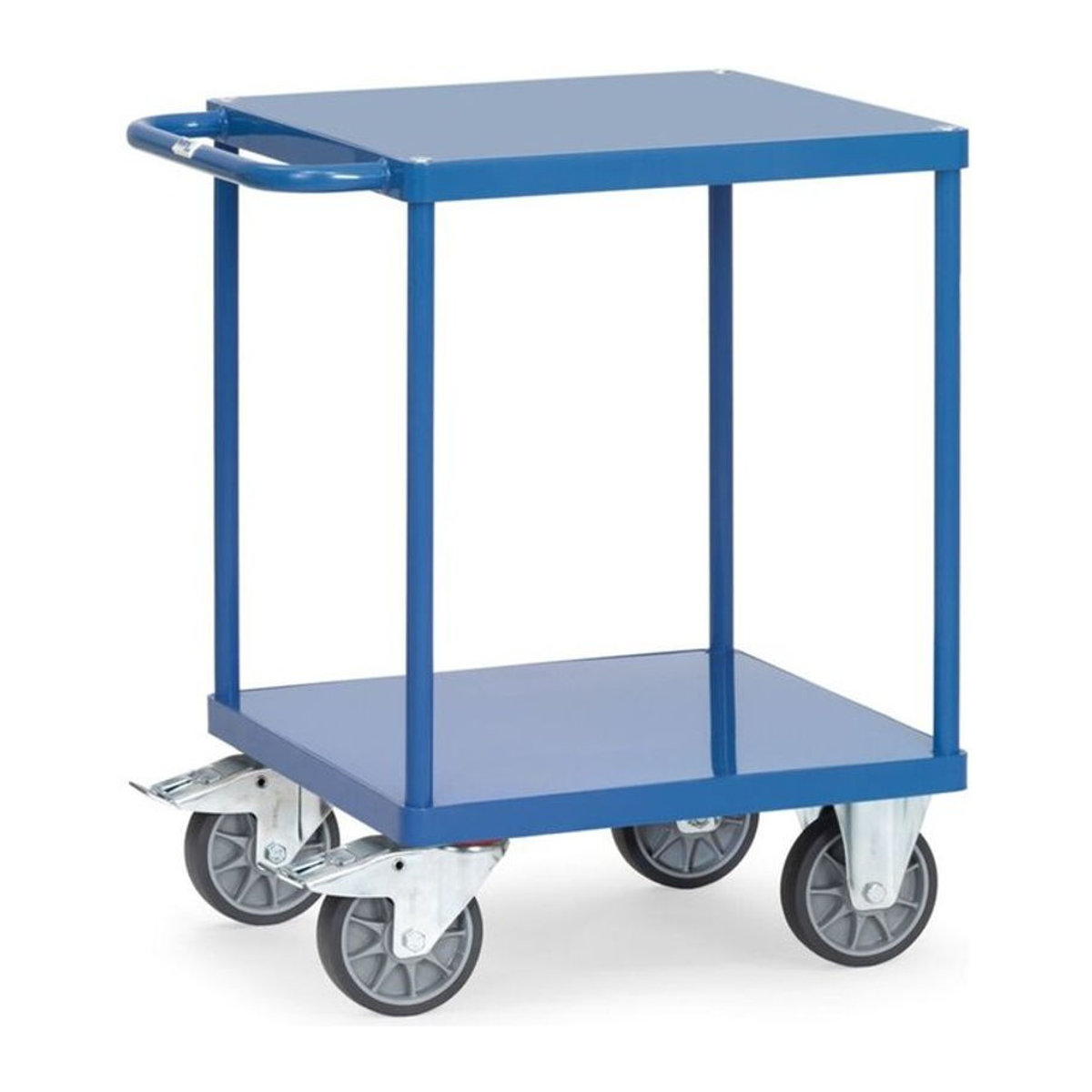 Fetra Tischwagen aus Stahl mit 2 Etagen aus Stahlblech in Brillantblau RAL 5007, B/T/H: 60,9 x 73,7 x 86,0 cm - Bild 1
