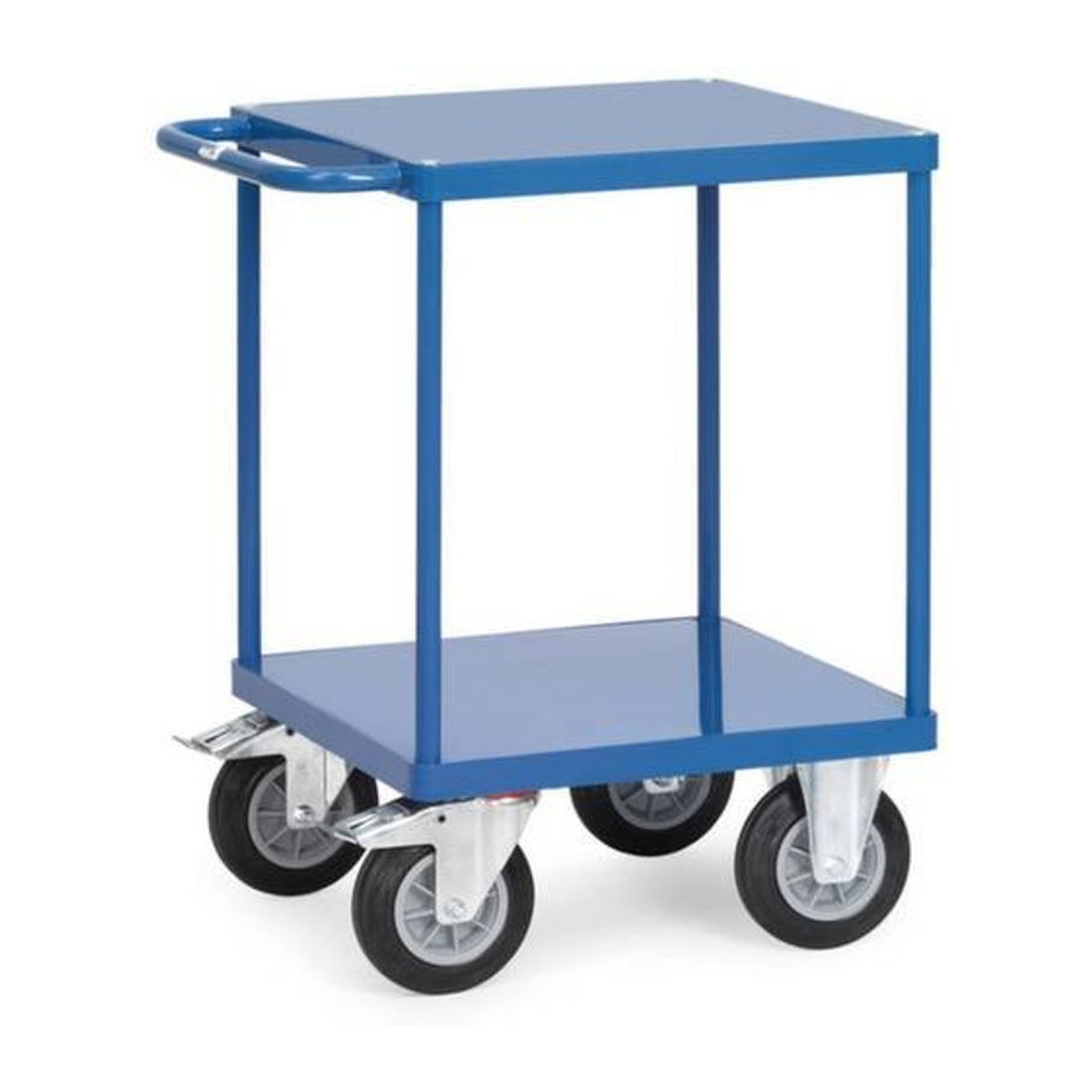 Fetra Tischwagen aus Stahl mit 2 Etagen aus Stahlblech in Brillantblau RAL 5007, B/T/H: 60,9 x 73,7 x 86,0 cm - Bild 2