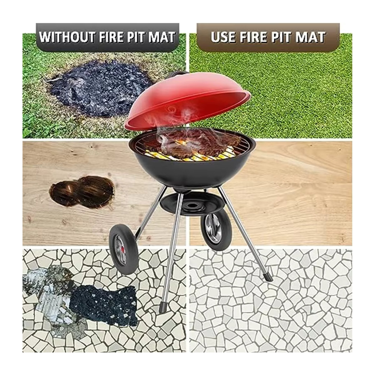 Feuerfestes Tuch aus Glasfaser mit Aufbewahrungstasche für Camping und Grillen - Bild 6